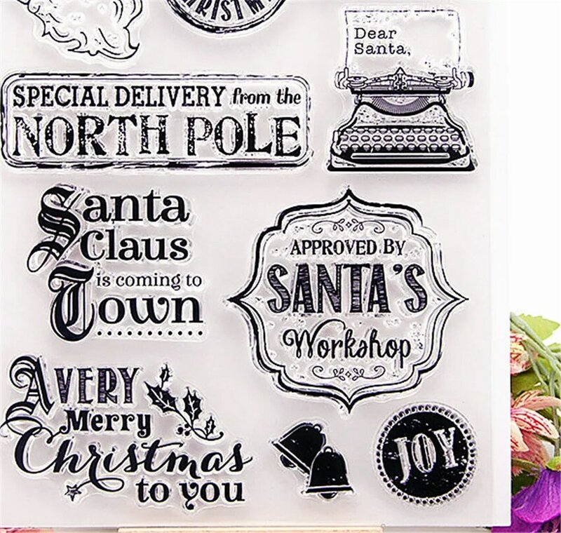 Hot sale Santa Claus Transparent Clear Stamps / Silicone Seals Roller Stamp for DIY scrapbooking photo album/Card Making