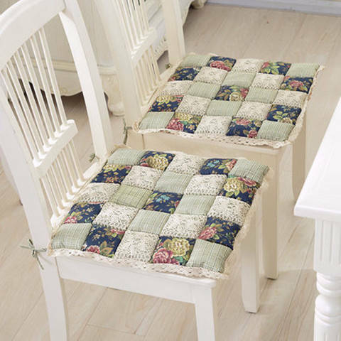 Flower Pattern Cushion Summer Dining Breathable Cool Pad Office Armchair Mats Car Seat Cushion Large Padding Pad 40x40 Pillows
