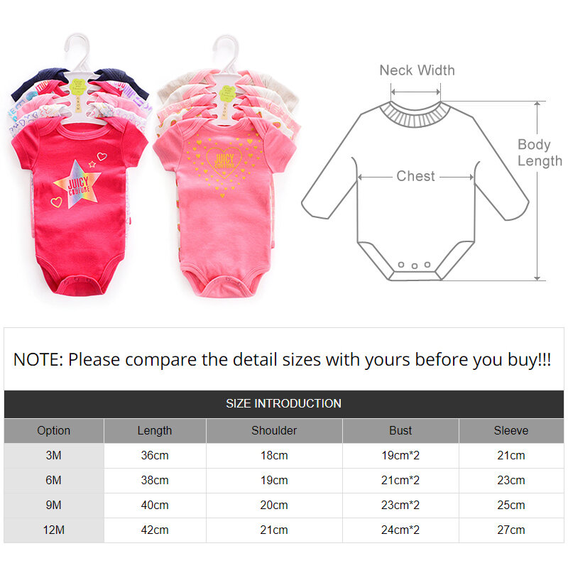 Ircomll 5 pz/lotto vestiti della ragazza del neonato neonato manica corta body in cotone per neonati neonata Set Costume bambino