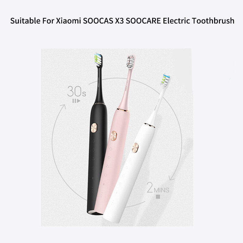 Сменные насадки для зубной щетки подходит для Xiaomi SOOCAS X3 X3U SOOCARE электрическая щетка с мягкими щетинками и зубчатая щетка + индивидуальная упа...