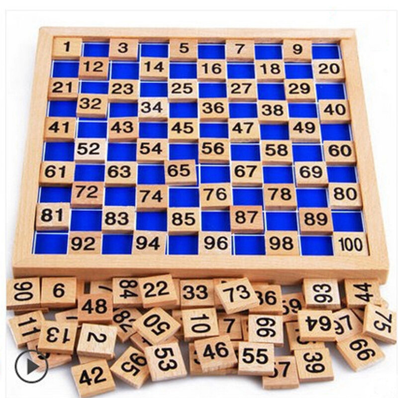 Jouets éducatifs en bois avec chiffres de 1 à 100, jouet d'apprentissage cognitif des maths, Version logarithme pour enfants