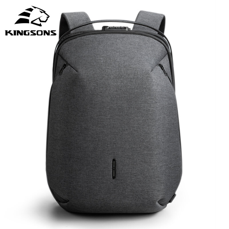 Kingsons Mann Rucksack Fit 15 zoll Laptop USB Aufladen Multi-schicht Raum Reise Männlichen Tasche Anti-dieb Mochila