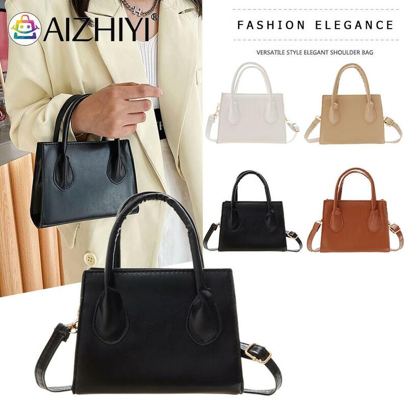 Stylish Durable Ladies Women Vintage Solid Color PU Leather Shoulder Crossbody Messenger Bag Ladies Casual Mini Purse Handbags