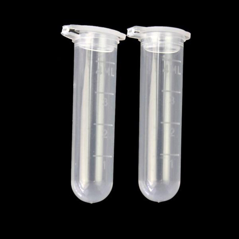 50 unids/pack de botellas de plástico de Multi-propósito laboratorio claro 5ml tubo de muestra vacía contenedor de almacenamiento de laboratorio de la escuela suministros
