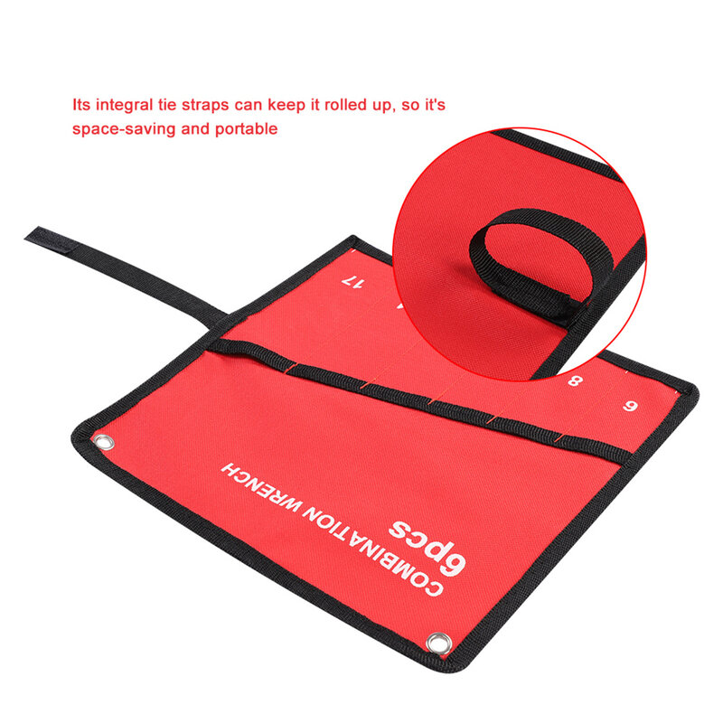 휴대용 멀티 포켓 롤 도구 스토리지 가방 스패너 플라이어 렌치 홀더 캔버스 주최자 도구 액세서리 레드