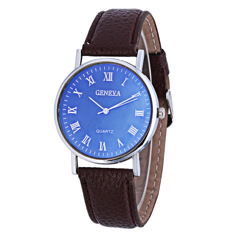 Роскошные брендовые кварцевые наручные часы с кожаным ремешком для мужчин и женщин