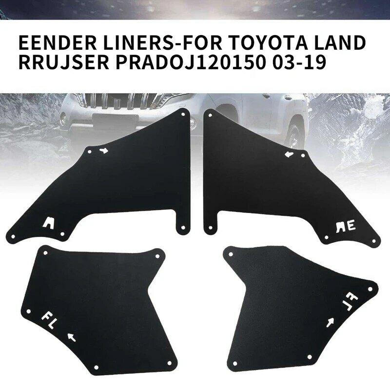 Брызговики передние и задние для Toyota Land Cruiser Prado J120 J150 2003-2019, 4 шт., брызговики, крыло брызговиков