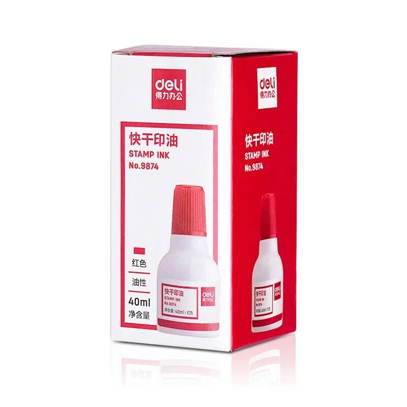 Almohadilla de tinta de secado rápido, aceite de sello Rojo, tinta de gran capacidad, 40ml, rojo, azul, negro, 9874