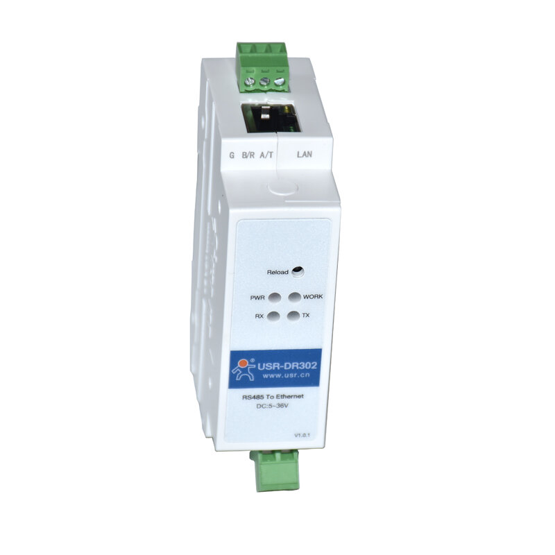 USR-DR302 DIN-Rail Modbus RS485 SERIAL พอร์ต Ethernet Converter แบบสองทิศทางการส่งผ่านแบบโปร่งใสระหว่าง RS485 และ RJ45