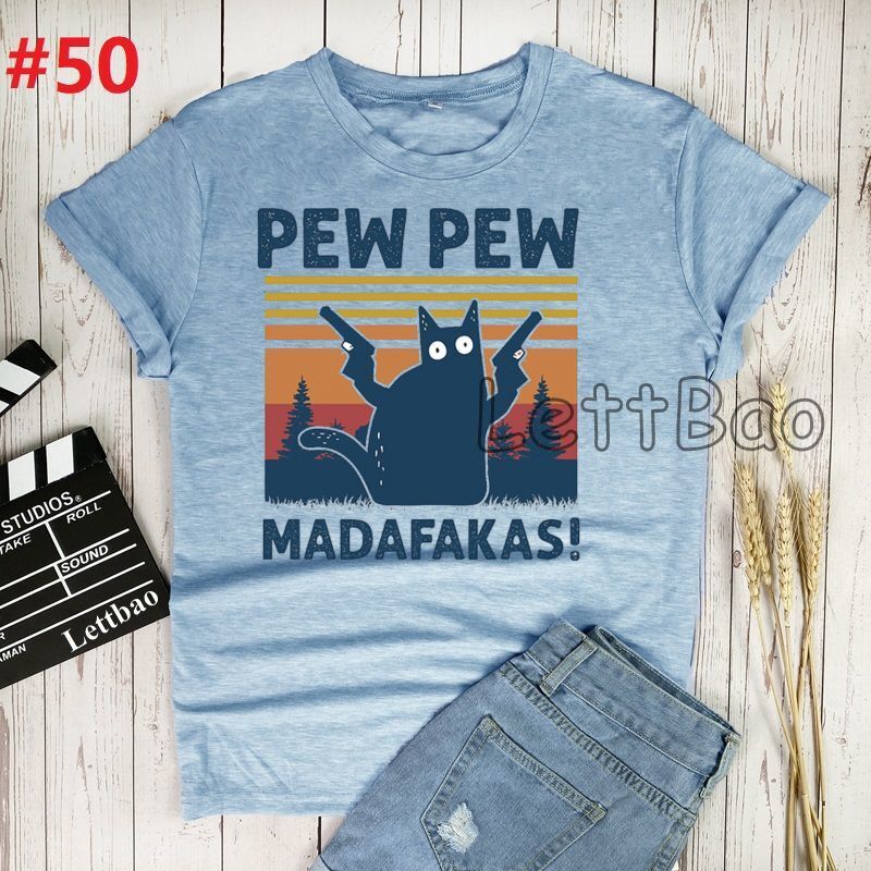 Camiseta de Pew Madafakas para mujer, ropa urbana, Camiseta de algodón para mujer, camisetas Vintage para mujer, ropa Harajuk