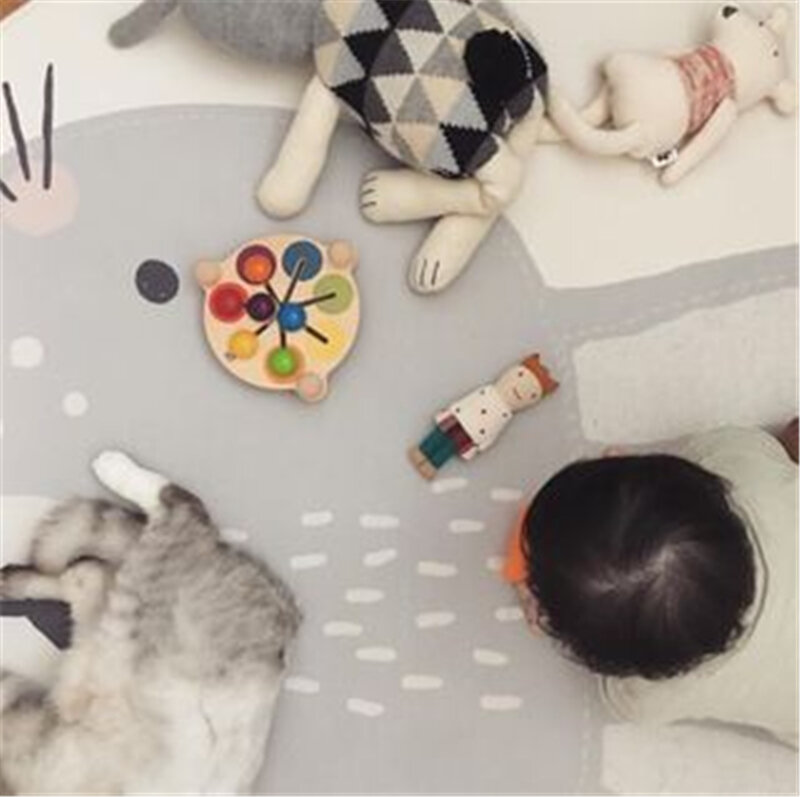 Okrągły Fox noworodka papier mata do zabawy Jenner dziecko wspinaczka koc dzieci maty maluch chłopcy dziewczęta dywan na podłogę creeping peuter Toy