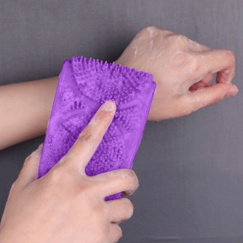 70cm Silikon dusche gel peeling, lange pinsel (mit borsten), nach pinsel, bad pinsel, bad handtuch