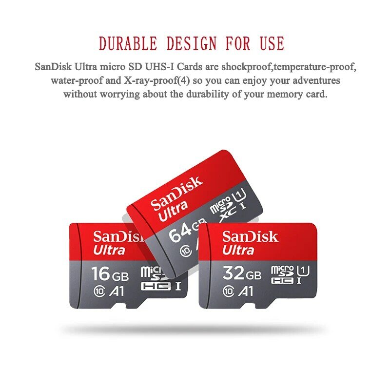 Sandisk-tarjeta de memoria microsd para teléfono, dispositivo de almacenamiento Ultra Micro SD de 128GB, 64GB, 32GB, 200GB, 256GB, 400GB, 16GB, TF/SD Flash C10, UAV, GPS