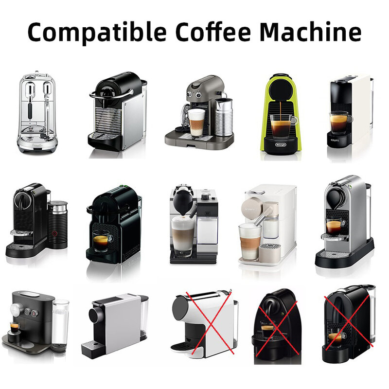 Capsules de Nespresso réutilisables, dosette avec filtre, Espresso Rechargeable, en acier inoxydable, pour Machine à café