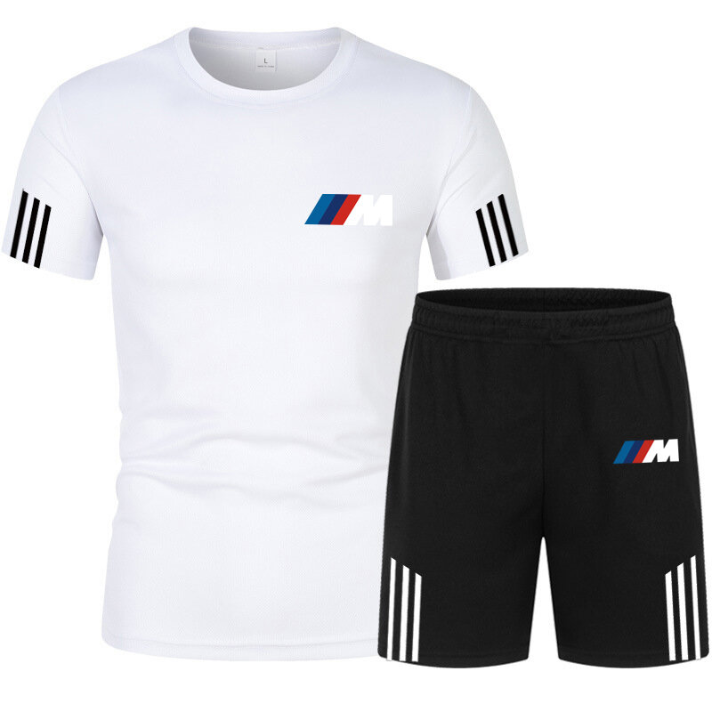 Brand Men&#39;s Sportsuits Summer Streak Tracksuit Men Sweat Suit Casual Sets Mens Clothes Fitness Quick Drying T Shirt+Short Pants