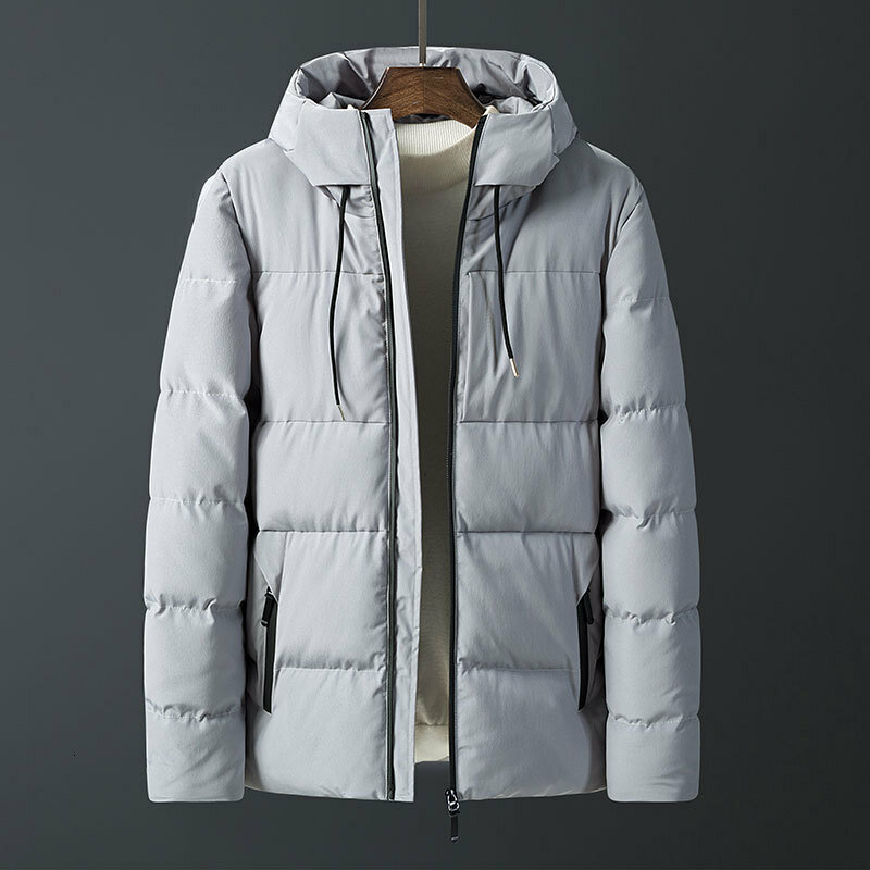 Roupas de algodão acolchoadas masculinas, chapéu até o inverno, espessamento, código, jovens, acolchoado de algodão, jaqueta solta, casaco