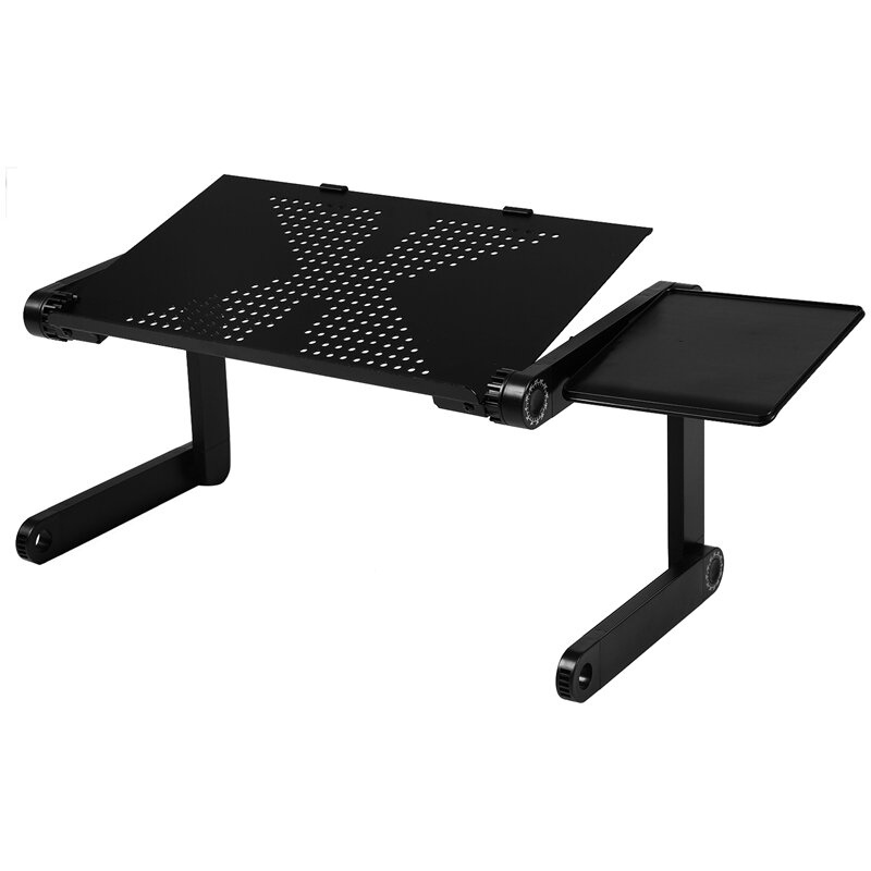 Escritorio portátil plegable ajustable para ordenador portátil, bandeja de soporte para mesa de ordenador, sofá cama, color negro
