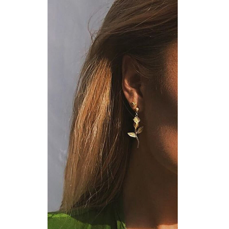 JUST FEEL New Tiny Hoop Earrings For Women Girl Gold Cartilage Hoop Earrings Jewelry Heart Cross Star Triangle Charm Earrings