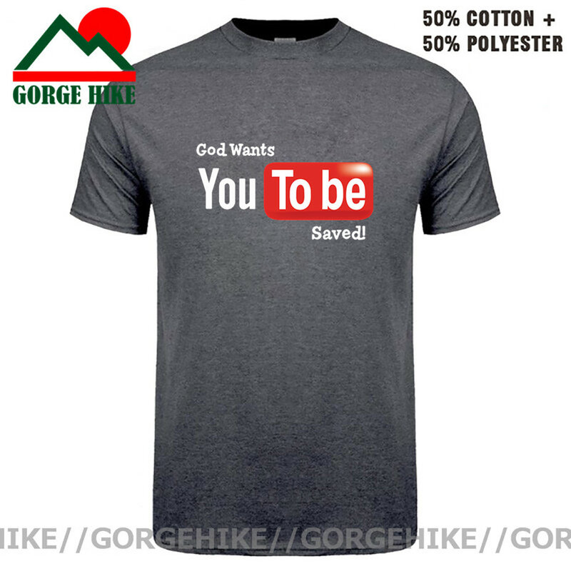 GorgeHike Funny God Wants You to be saved T Shirt Men Top Fashion 2021 New Cotton Short Sleeve Jesus Christian T-shirt Tee shirt