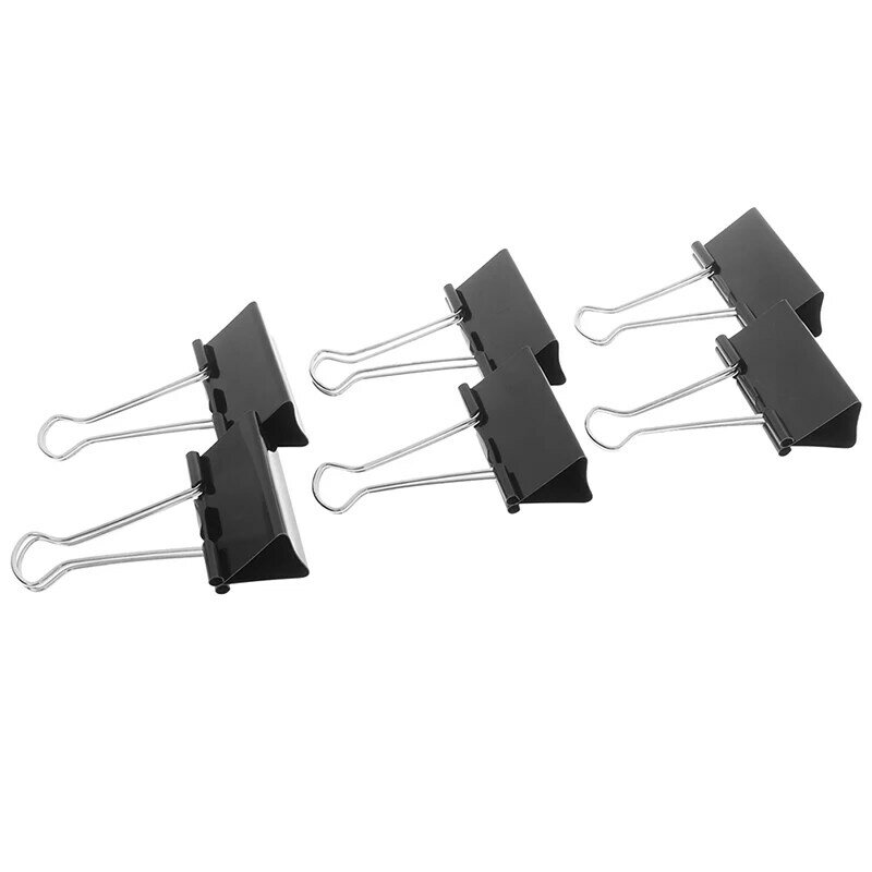 6pcs Metal Binder Clips Paper Clip 51mm Office Learning Supplies Office Stationery Binding Supplies Files Documents Clips