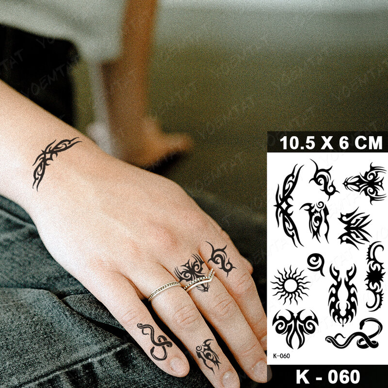 Водостойкая временная татуировка-наклейка Темный Дракон флэш-тату маори Племенной Тотем на запястье поддельные татуировки для боди-арта д...