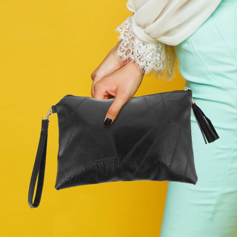 Fashionable Envelope Bag Stitching Tassel Storage Bag Messenger Bag