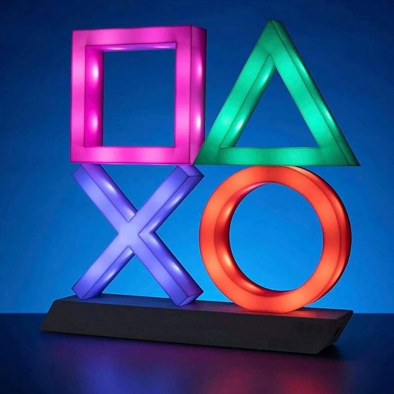 4 Styles Playstation Sign Voice Control Game Icon Light Acrylic Atmosphere Neon With USB Cable KTV Bar Living Room Bedroom Decor