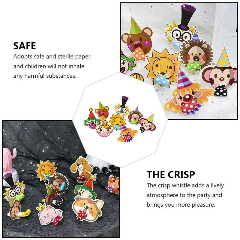 40Pcs Party Whistle Adorable Paper Blower Cartoon Whistle Toy for Kids Children