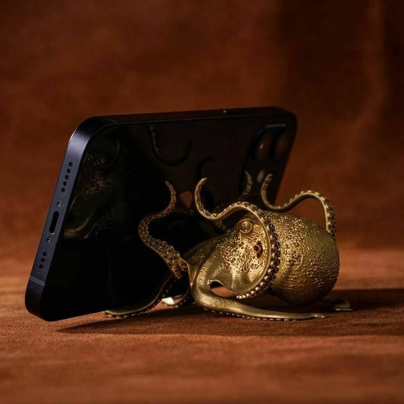 Креативный держатель для телефона в виде осьминога, маленькое настольное украшение в виде животного, портативный кронштейн для просмотра т...