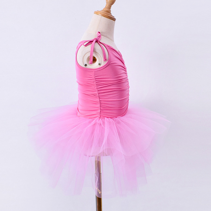 Dzieci baletowa spódniczka Tutu dla dziewczynki sukienka regulowane ramiączka Spaghetti trykoty baletowe dzieci gimnastyka trykot parkiet kostium