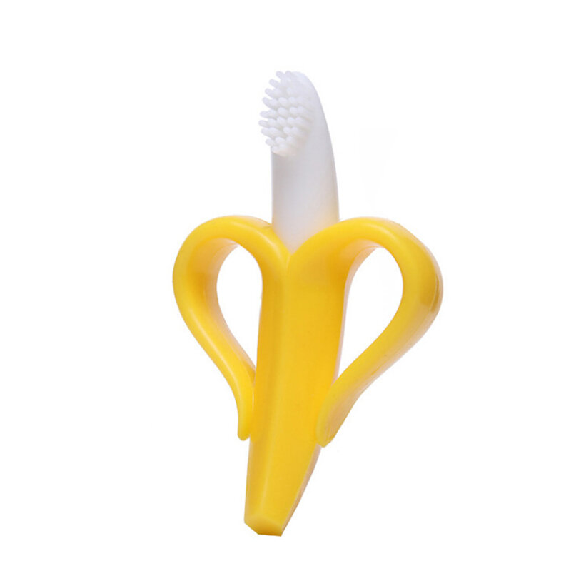 Escova de dentes de silicone para bebês, formato de anel para mordedor, livre de bpa, seguro para crianças pequenas, brinquedo para mastigar