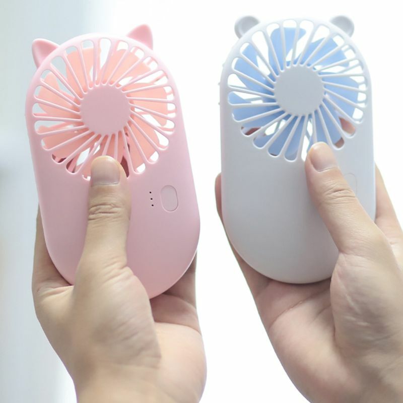 NEW Cartoon Mini ventilatori tascabili carica USB Mini Hold Fan studente all'aperto porta piccolo ventilatore portatile DC Mini Air Cooler Ventilador
