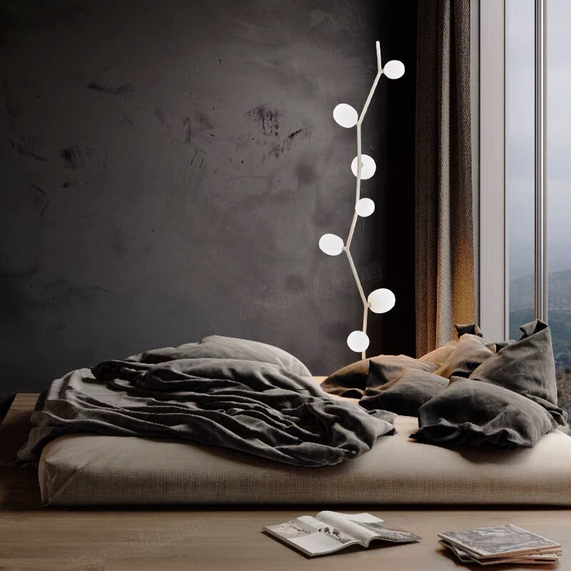 Lampe d'angle sur pied en fer forgé au Design nordique minimaliste, luminaire décoratif d'intérieur, idéal pour un canapé ou une chambre à coucher