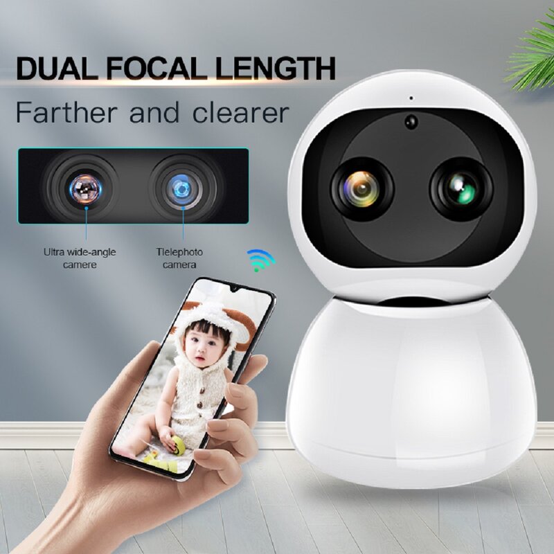 Câmera ip monitor do bebê mini wifi babyphone 360 ptz hd 1080p para câmeras de segurança de vigilância em casa sem fio visão noturna camara