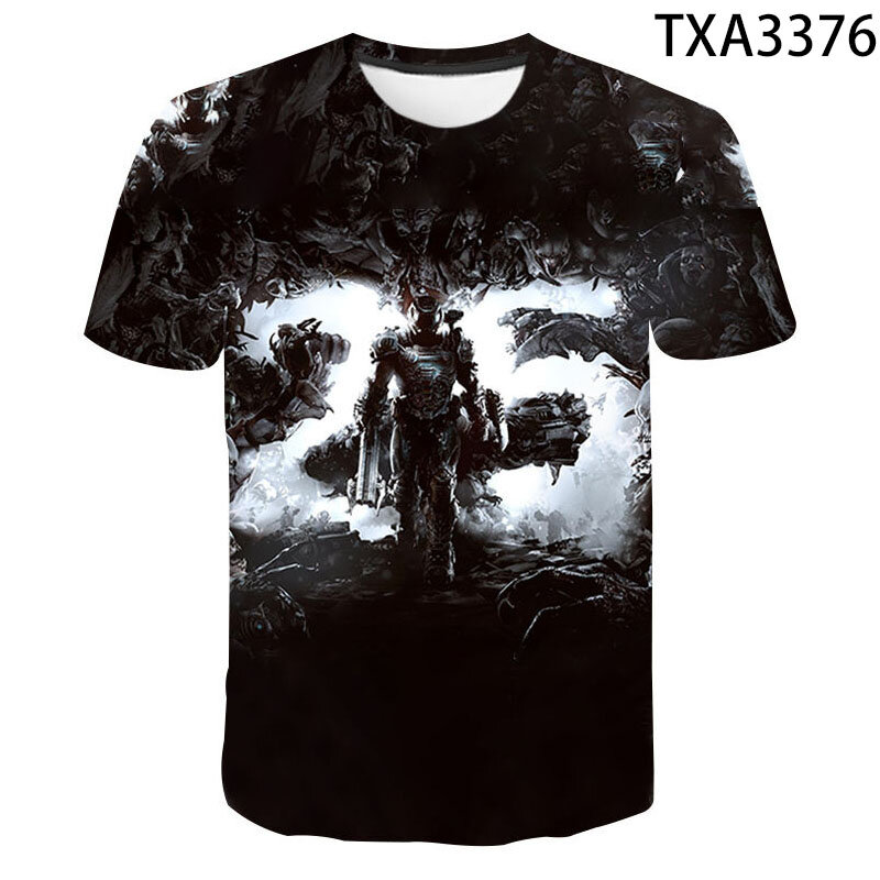 T-shirt manches courtes homme femme, fille et garçon, Streetwear, à la mode, avec jeu de tir Doom éternel imprimé en 3D, 2021