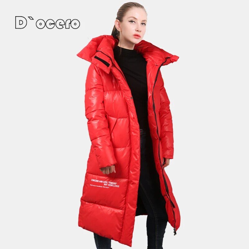 Ozero jaqueta de inverno feminina, casaco grosso para mulheres, quente e com capuz de alta qualidade estilo europeu, 2021