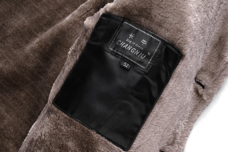 ChangNiu, черные Куртки из искусственной кожи, мужские куртки средней длины с искусственным мехом внутри, осенне-зимние теплые кожаные куртки, п...