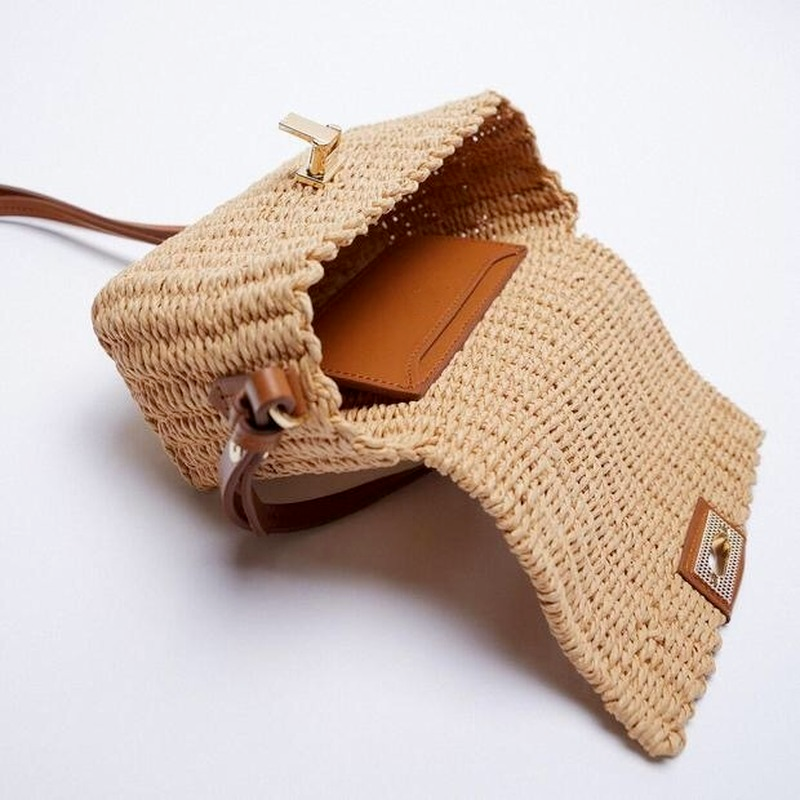 Bolso de mano de ratán de verano para mujer, bolsa de mano de estilo informal a la moda, hecho a mano, estilo Bali, bandolera tejida de diseñador de lujo