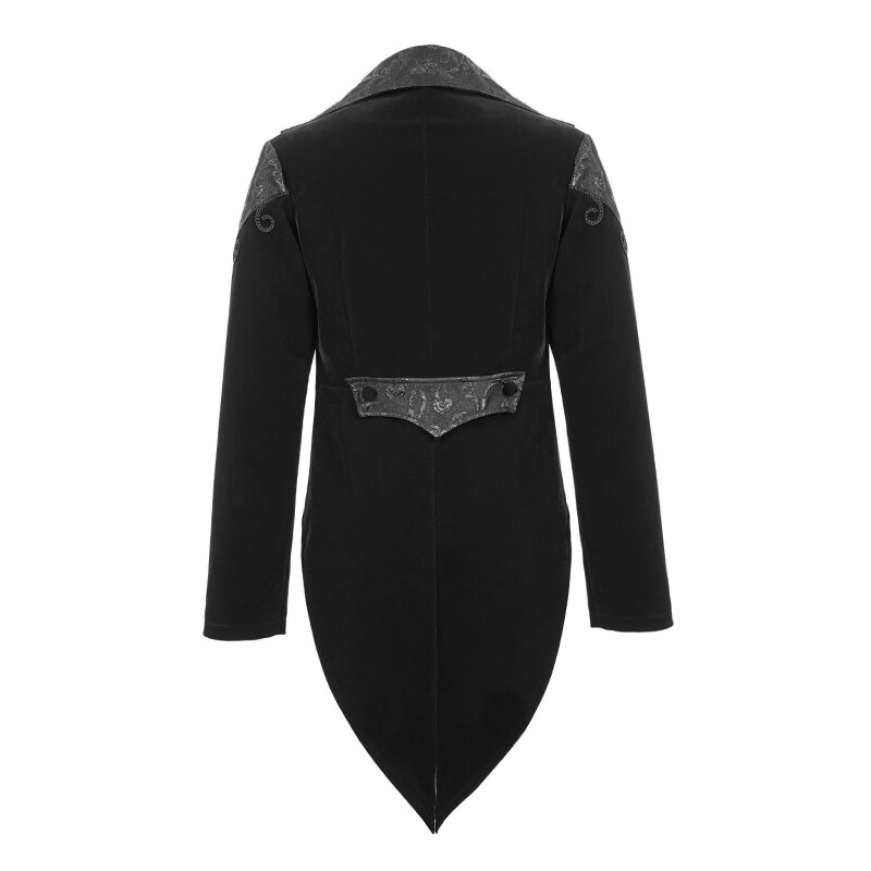 Новый Для Мужчин's Черная куртка плащ-Тренч Винтаж Косплэй пальто Для мужчин s пиджак-фрак гот униформа в стиле стимпанк для свадебной вечери...