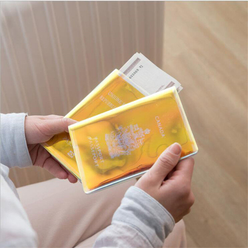 Moda viagem holográfica passaporte titular id caso capa de cartão de crédito organizador protetor titular do cartão de crédito capa