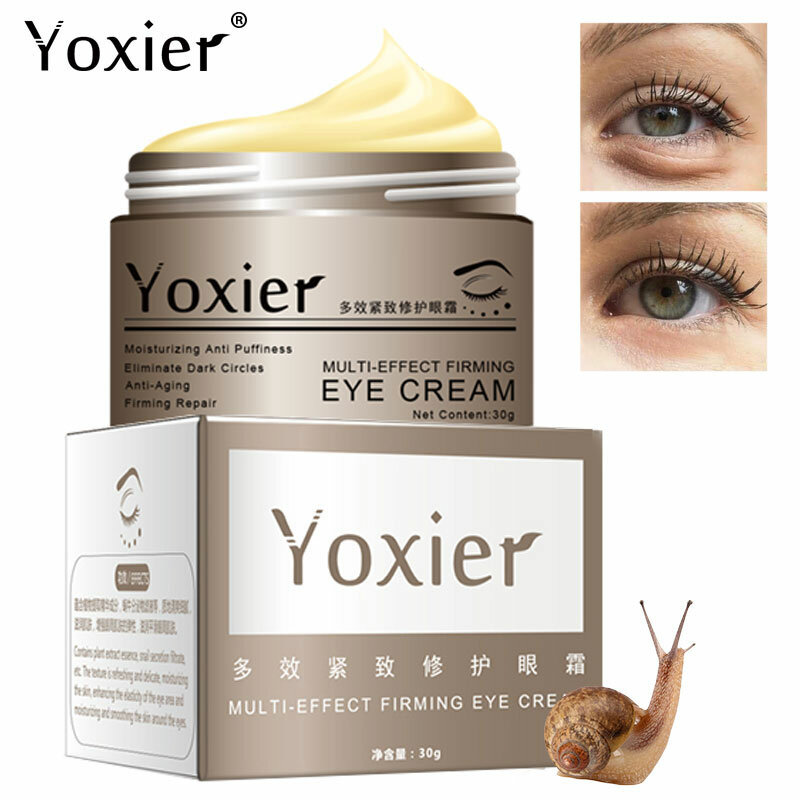 Yoxier caracol firming soro olho creme anti-envelhecimento anti-inchaço linhas finas círculo escuro hidratante cuidados com a pele olho remendos