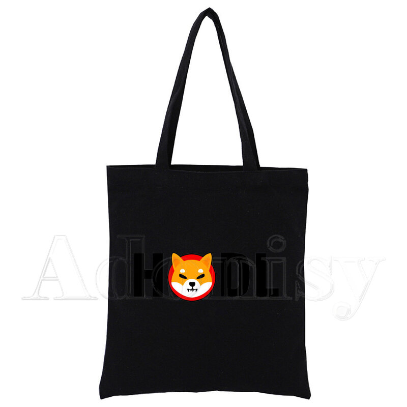 Shiba Inu – sac de Shopping en toile, fourre-tout personnalisé noir, Design Original unisexe, sac de voyage écologique pliable