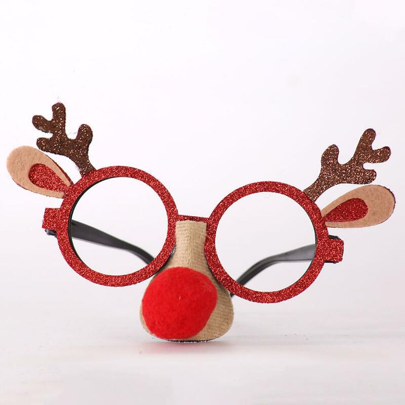 Kuulee Christmas Children's Eyeglasses Frame Antlers Snowman Frame Santa Claus Decorations Christmas Gift Children Glasses Frame