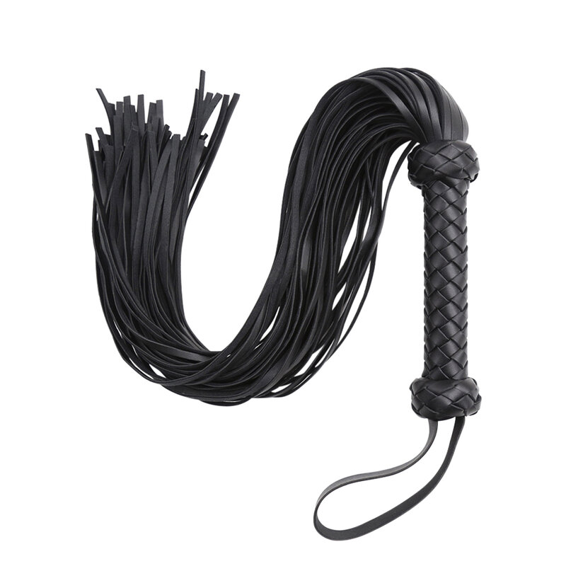 Portable Non Slip Racing Outdoor Sports Bed Game Equestrian Role Play Braided Bondage PU Leather Flogger Horse Riding Whip Props