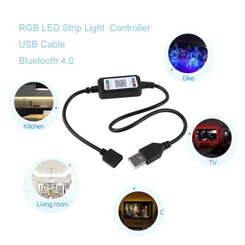 MINI RGB Bluetooth USB Music Controller 5V RGB LED Controller 5VสำหรับไฟLED Strip 5630 5050 3528 2835