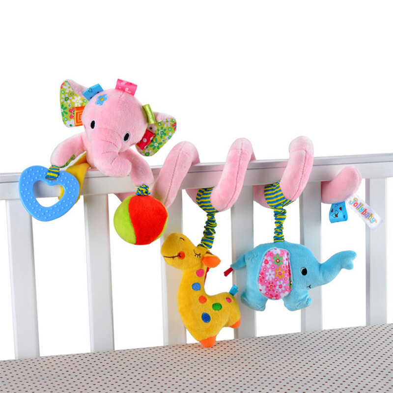 幼児向けの教育用おもちゃ,0〜12か月の赤ちゃん向けの動物の形をしたガラガラ,ベビーベッド,スパイラルハンガー