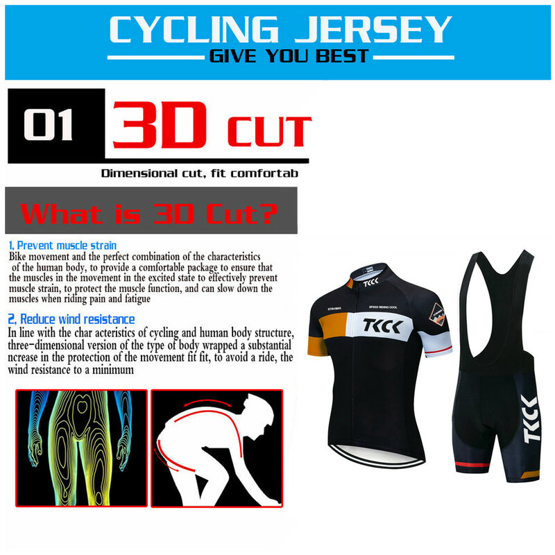 TKCK-Conjunto de ropa de ciclismo BMX para hombre y mujer, kit de jersey y pantalones cortos, ropa deportiva