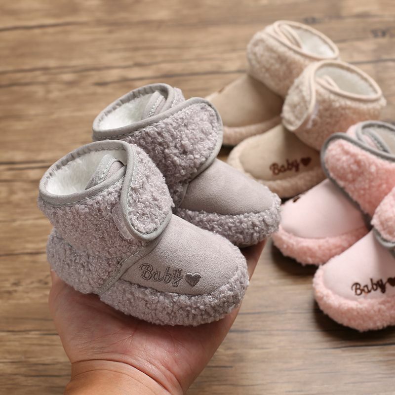 Bobora-zapatos cálidos de invierno para bebé, calzado de algodón para primeros pasos, bonitos para bebé, niño y niña, zapatos de Interior de suela suave para 0-18M