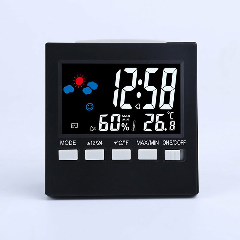 Reloj meteorológico con pantalla a Color, termómetro Digital, reloj de humedad, pantalla LCD colorida, alarma, calendario