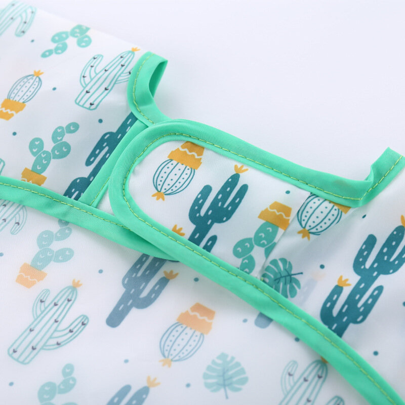 Babadores de bebê com desenho, avental à prova d'água para alimentação de crianças, de manga longa